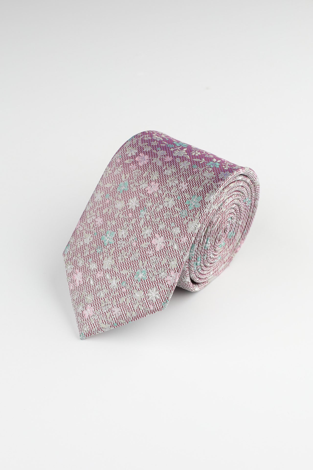 Soft Pink Mini Floral Tie