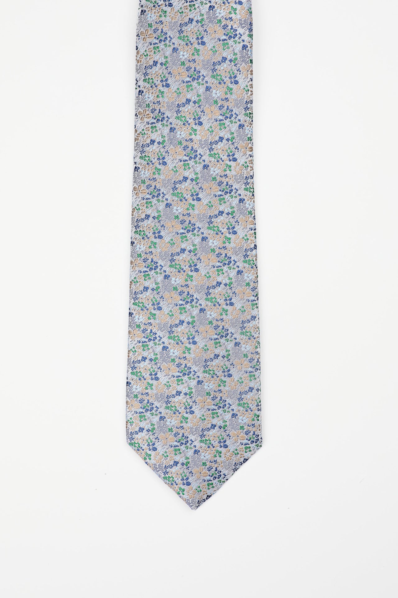 Blue Green Petite Floral Tie