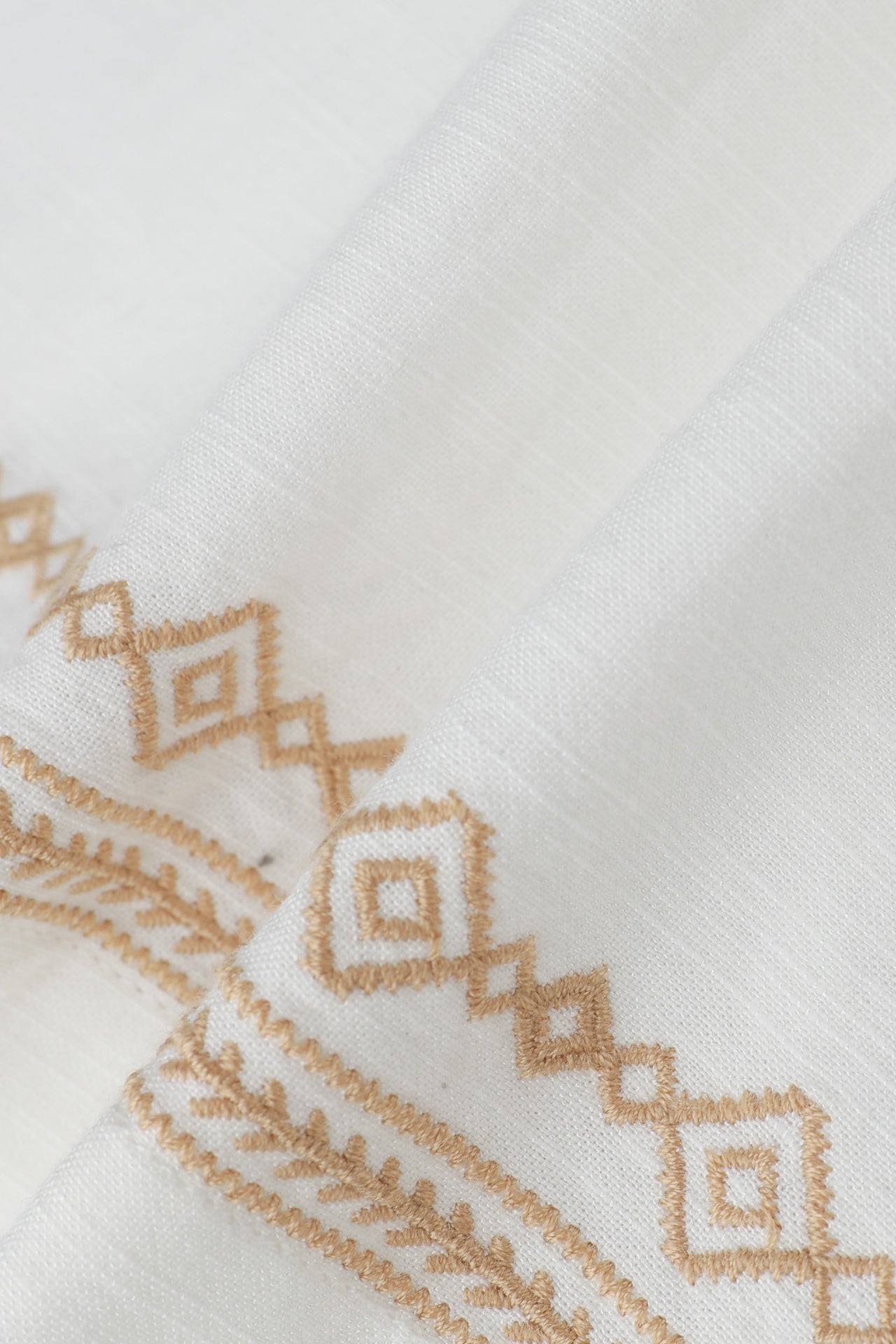 Natural Aztec Embrodied Cotton Shirt