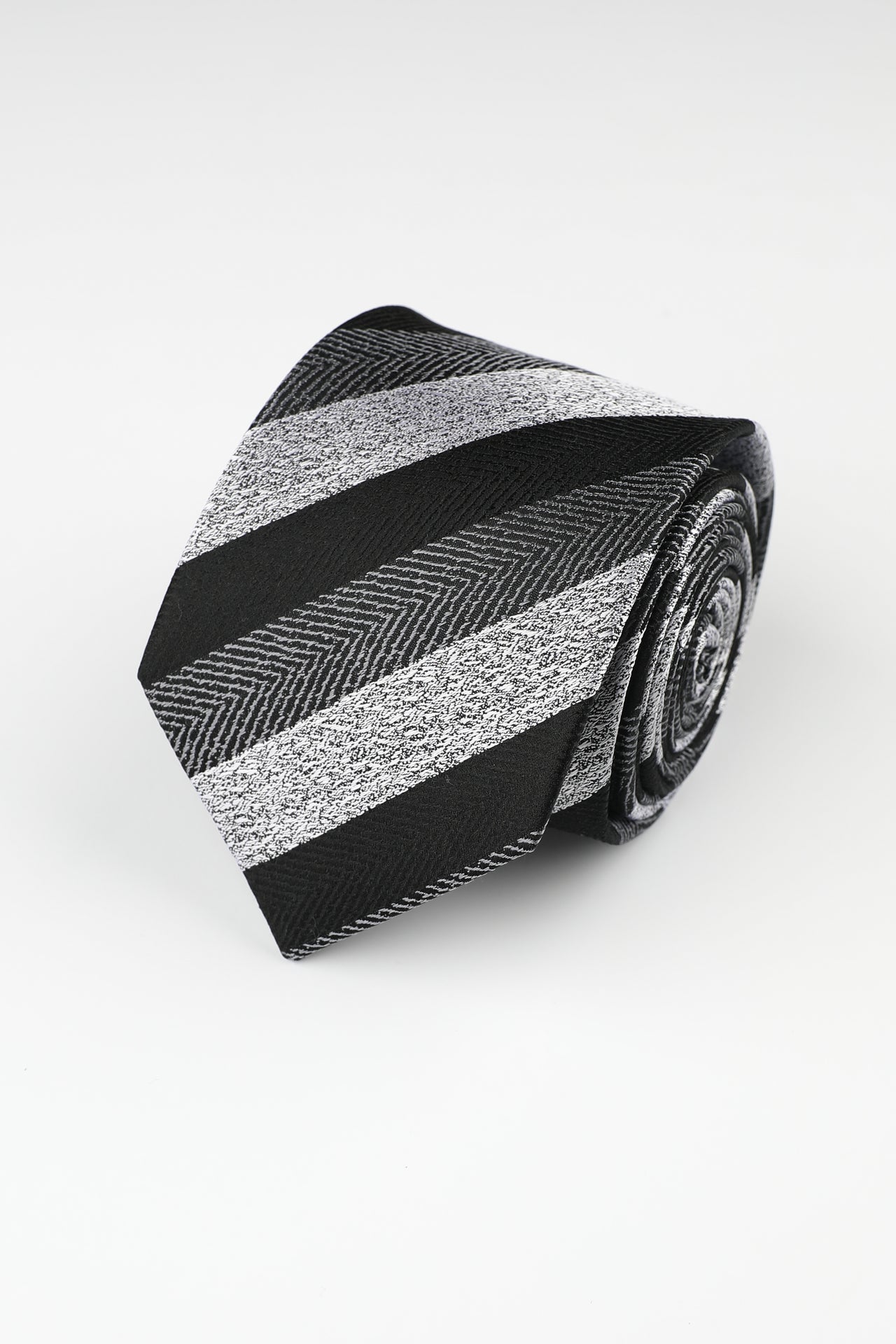 Black Silk Stripe Tie