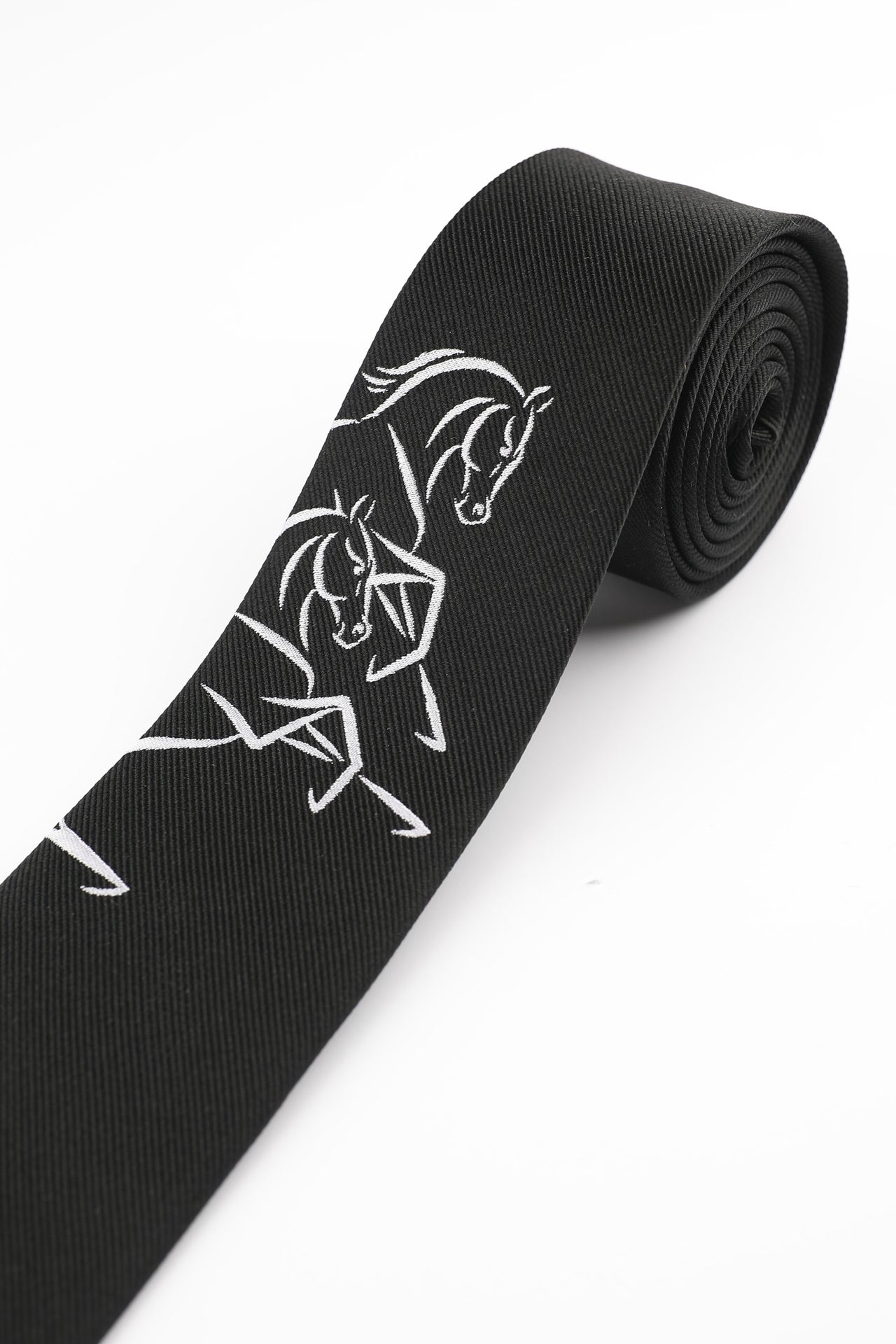 Black Line Horses Tie