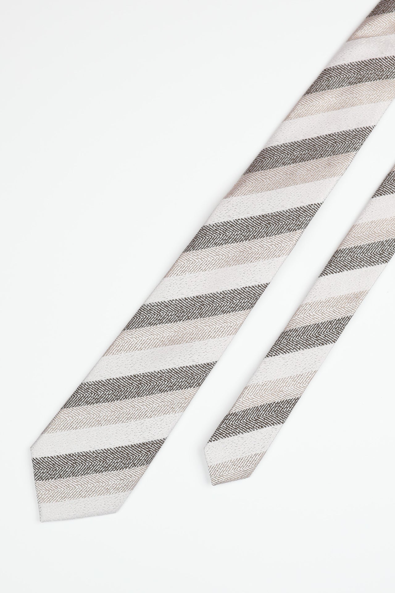 Brown Silk Tonal Stripe Tie