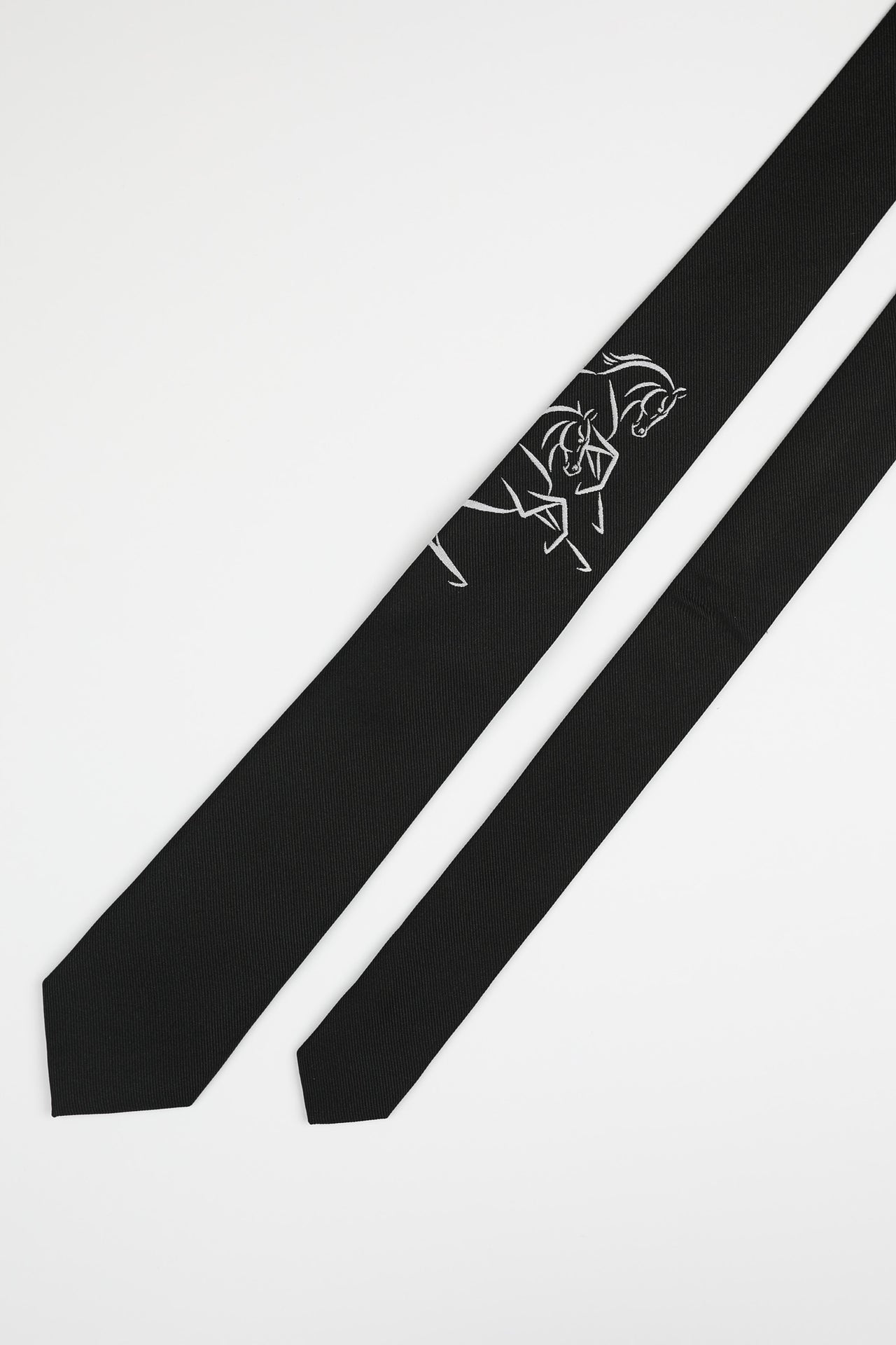 Black Line Horses Tie