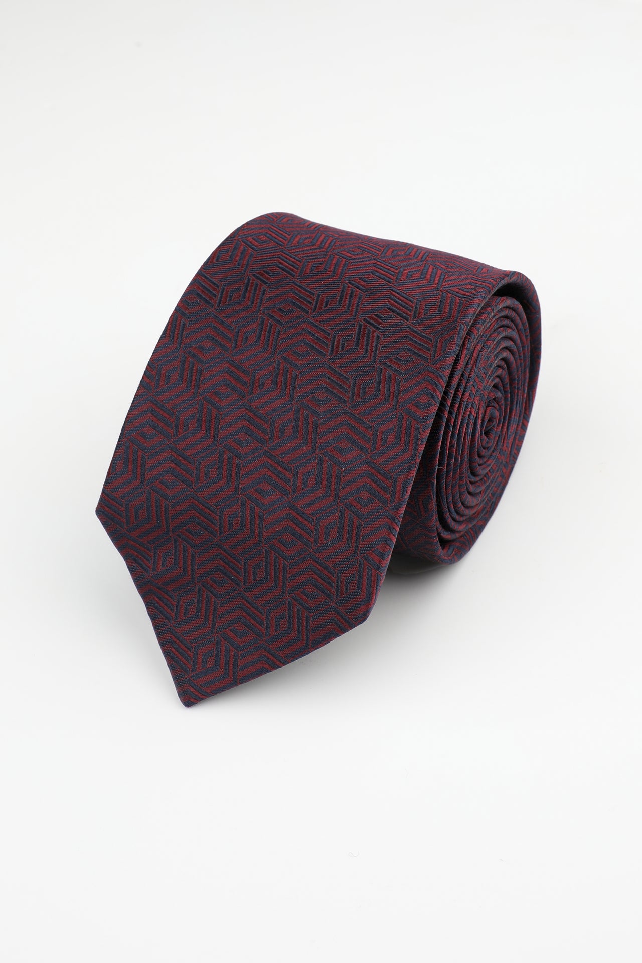 Wine Silk Geo Tie