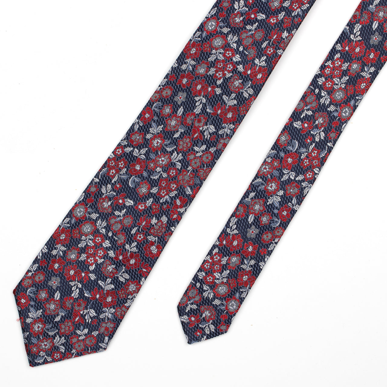 Navy/ Red Floral Tie