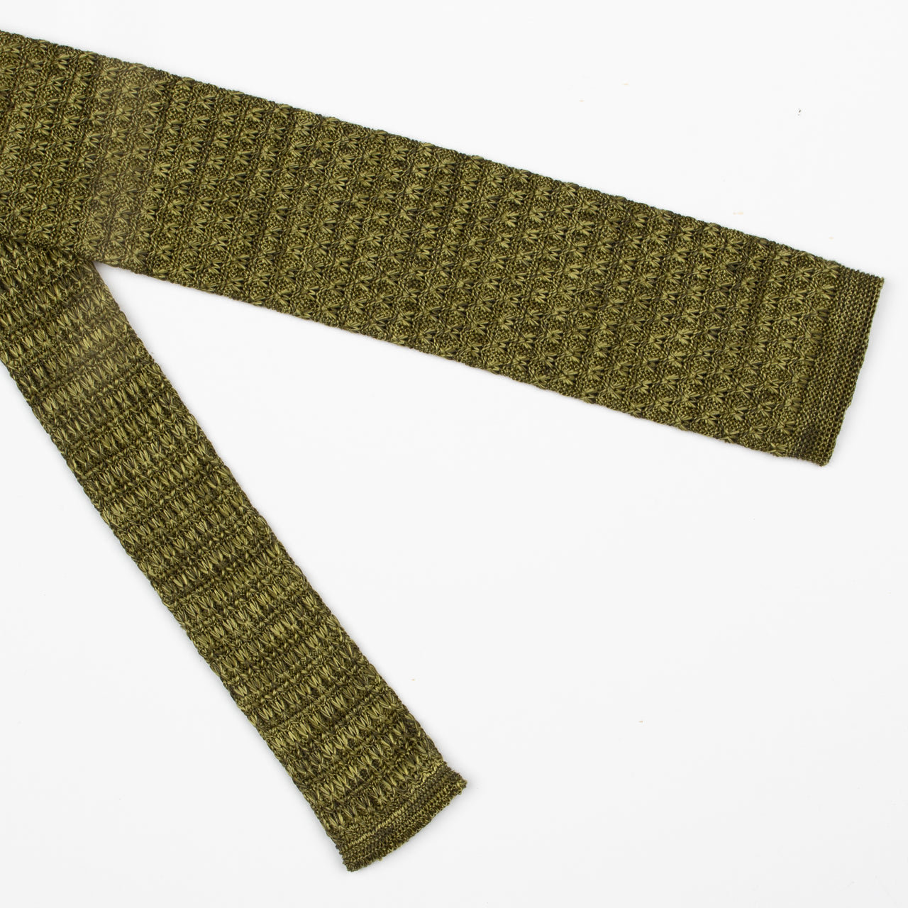 Olive Texture Knitted Tie