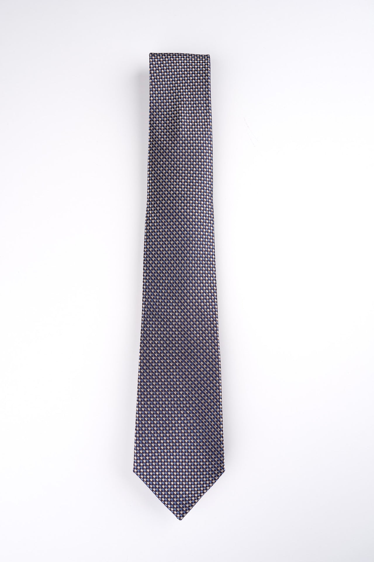 Navy Square Geo Tie