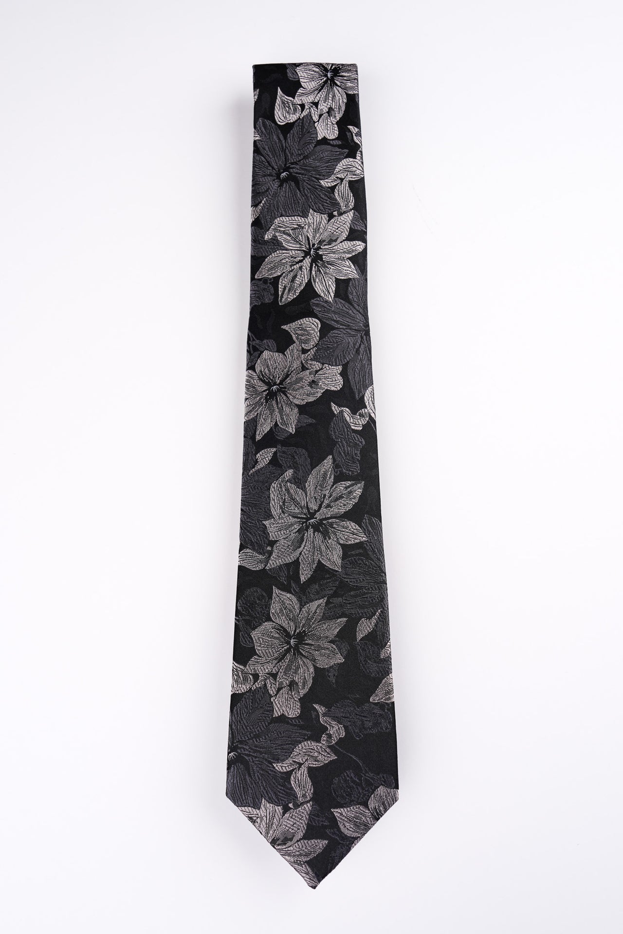 Black Blossom Floral Tie