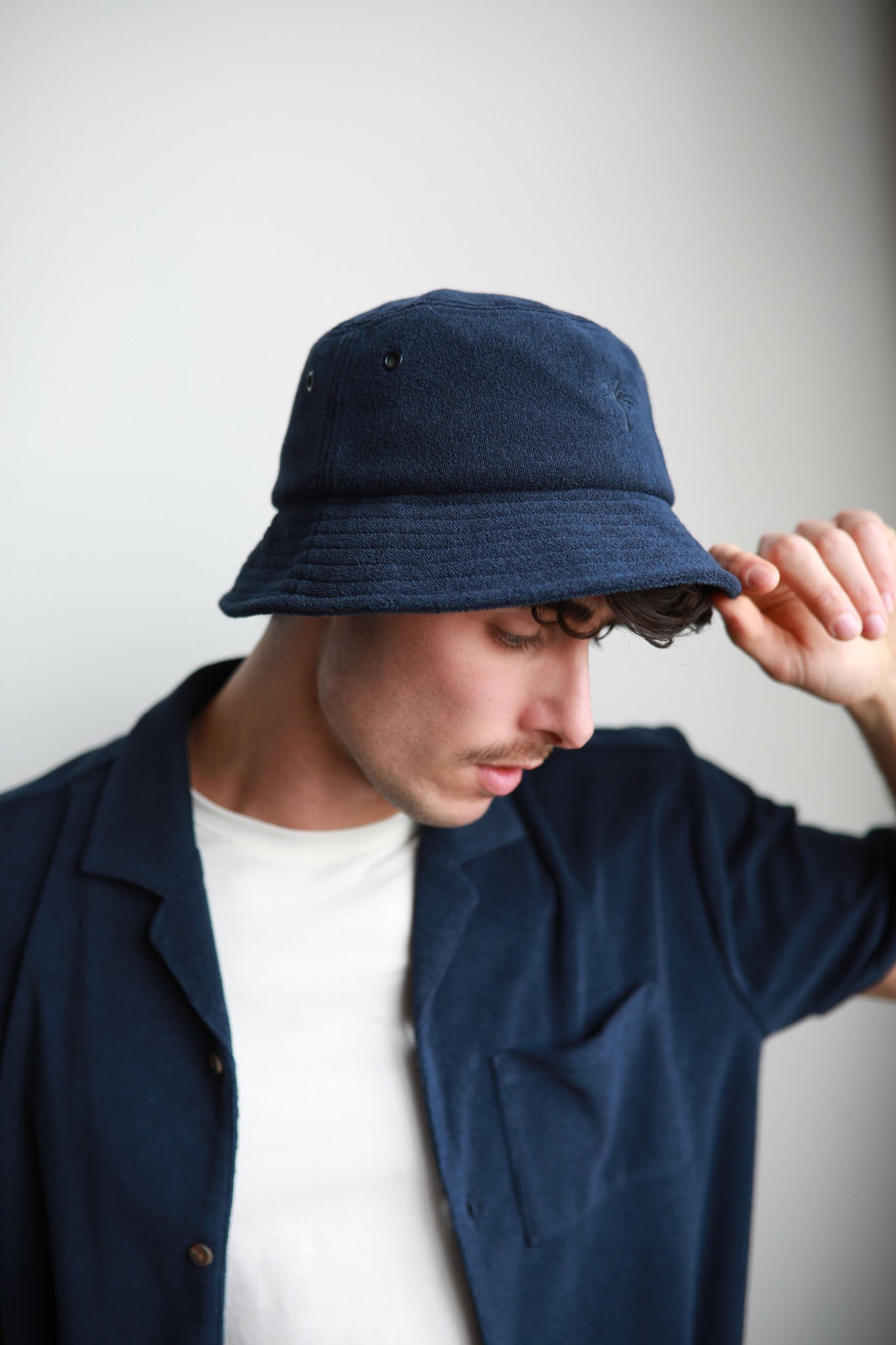 Navy Towelling Bucket Hat