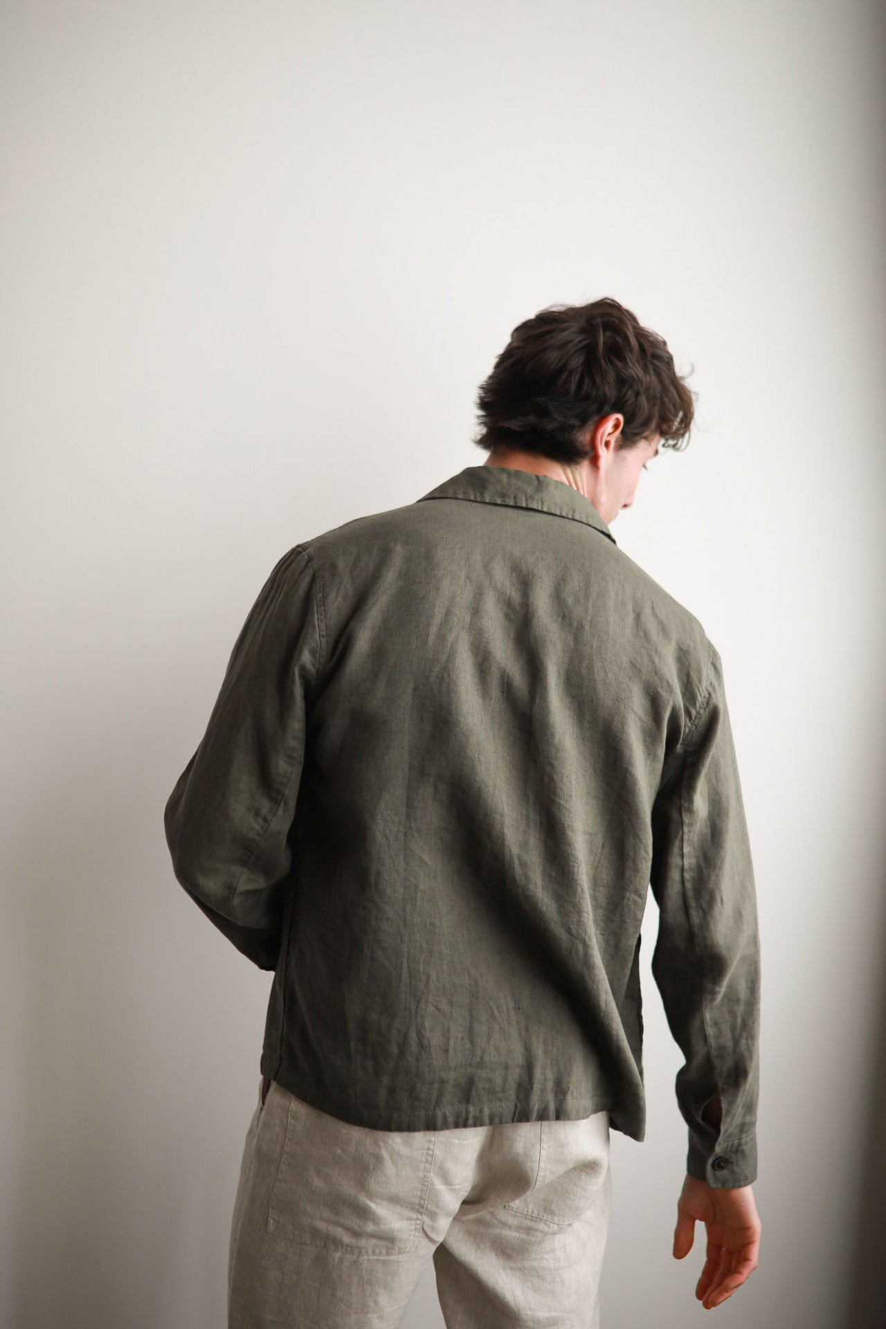 Olive Semi Lined Shirt Jacket
