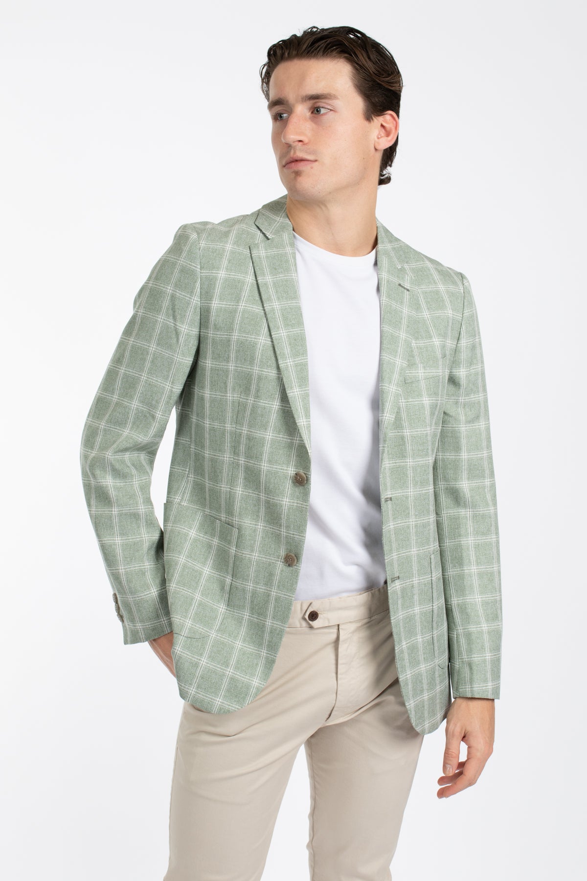 Sage Check Patch Pocket Blazer