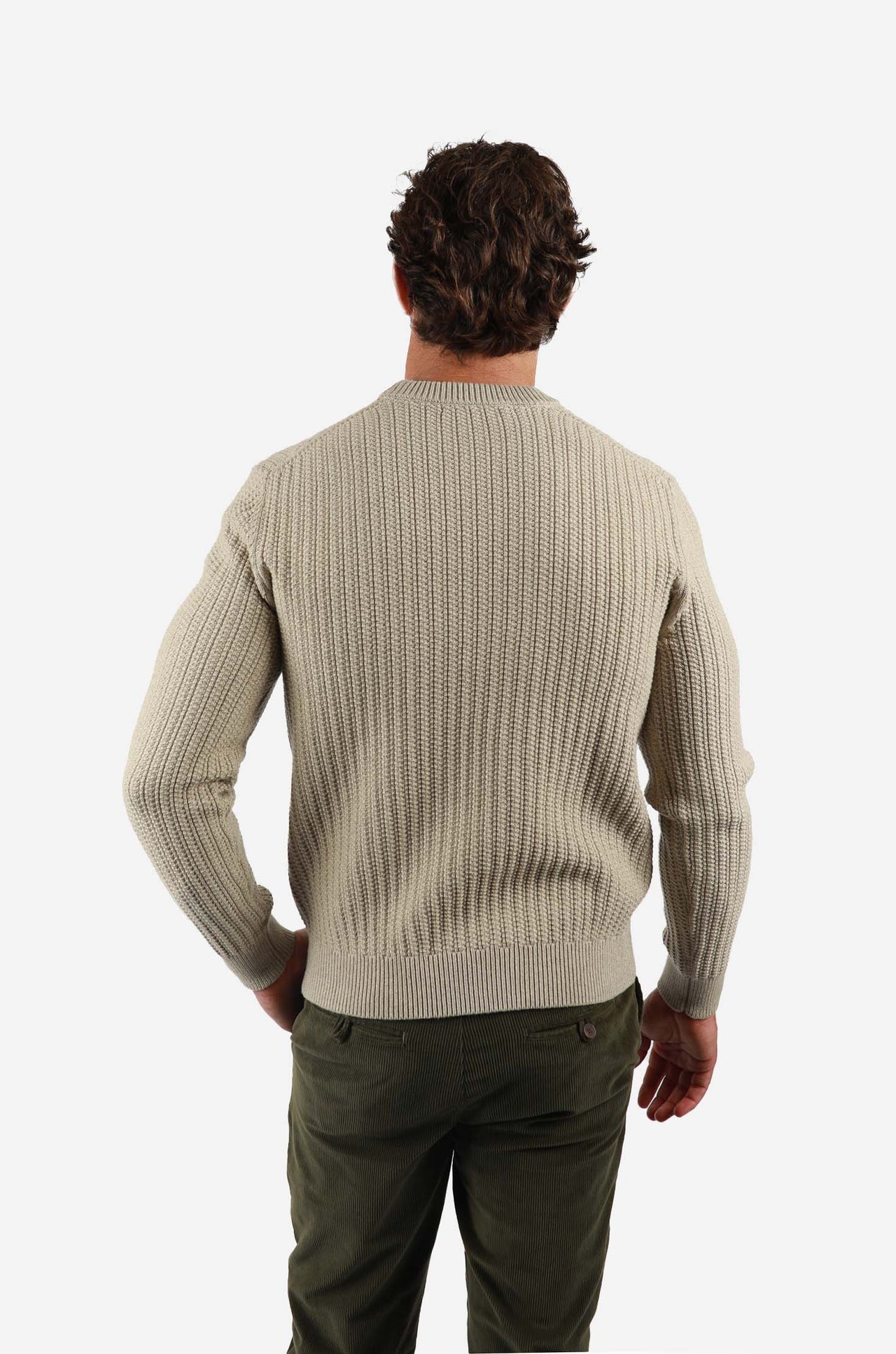 Natural Chunky RibKnit Crew Knitwear