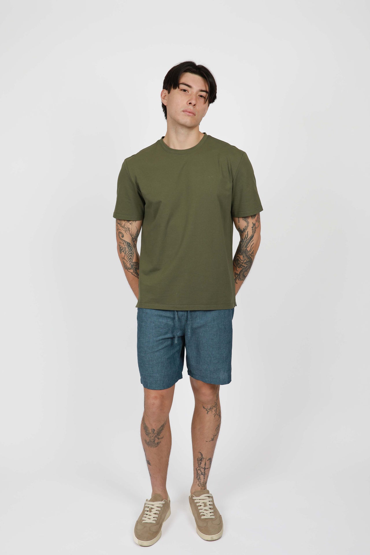 Bluesteel Linen Relaxed Waist Short