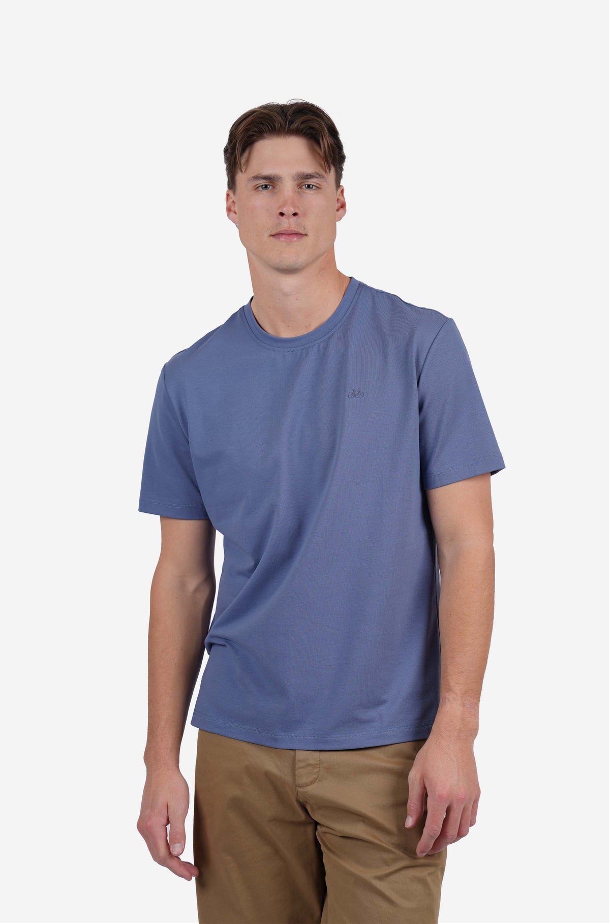 Short Sleeve Cotton Blend Crew Neck Tee Shirt Pacific