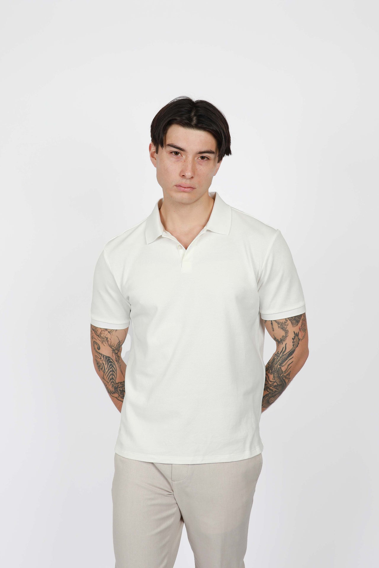 White Pique Polo
