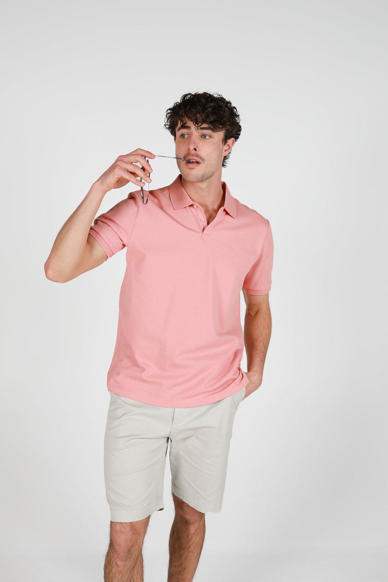 Coral Pique Polo
