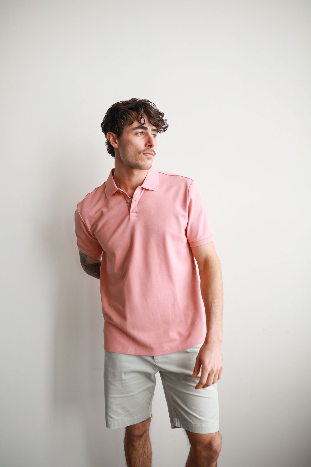 Coral Pique Polo