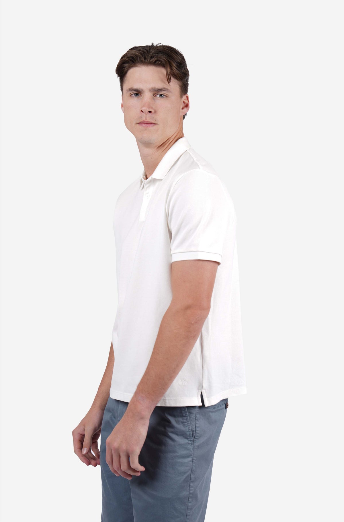 White Pique Polo