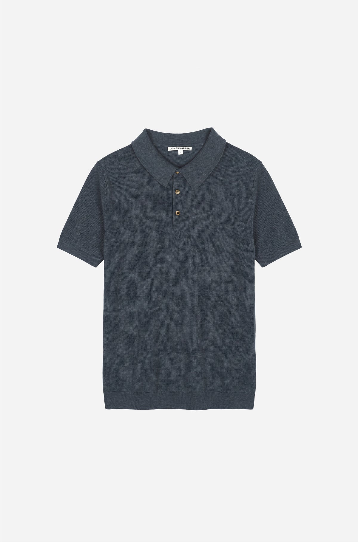 Navy 3 Button Polo Knit Shirt