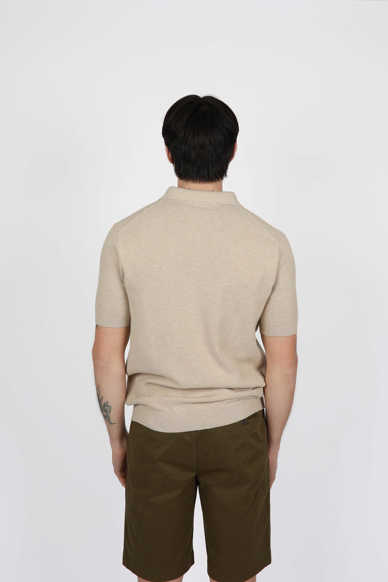 Wheat 3 Button Polo Knit Shirt