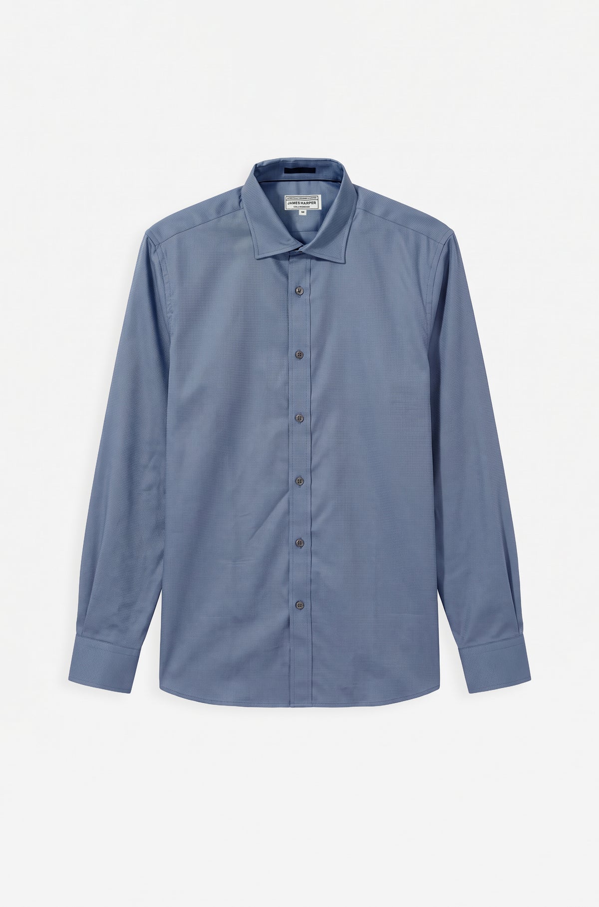 Long Sleeve Cotton Tencel Waffle Shirt Mid Blue