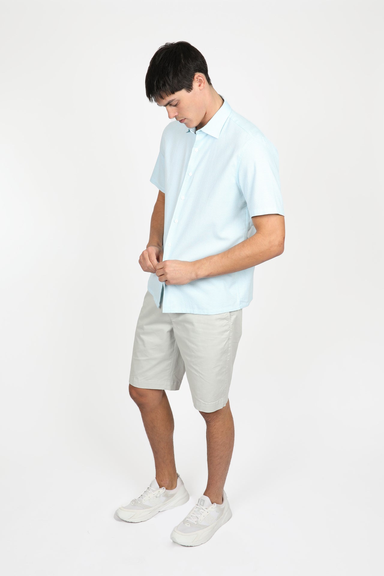 Aqua Short Sleeve Dobby Shirt