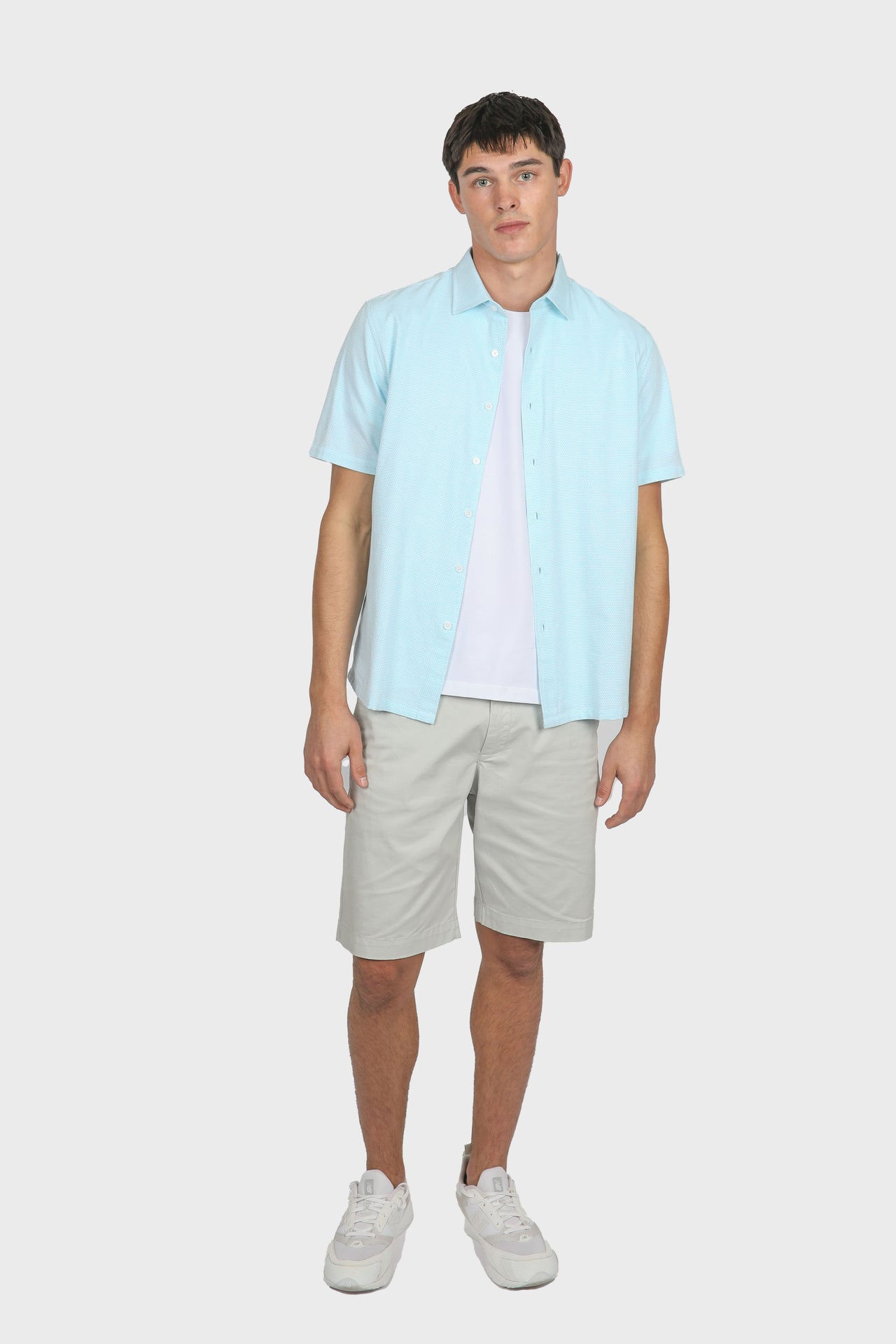 Aqua Short Sleeve Dobby Shirt