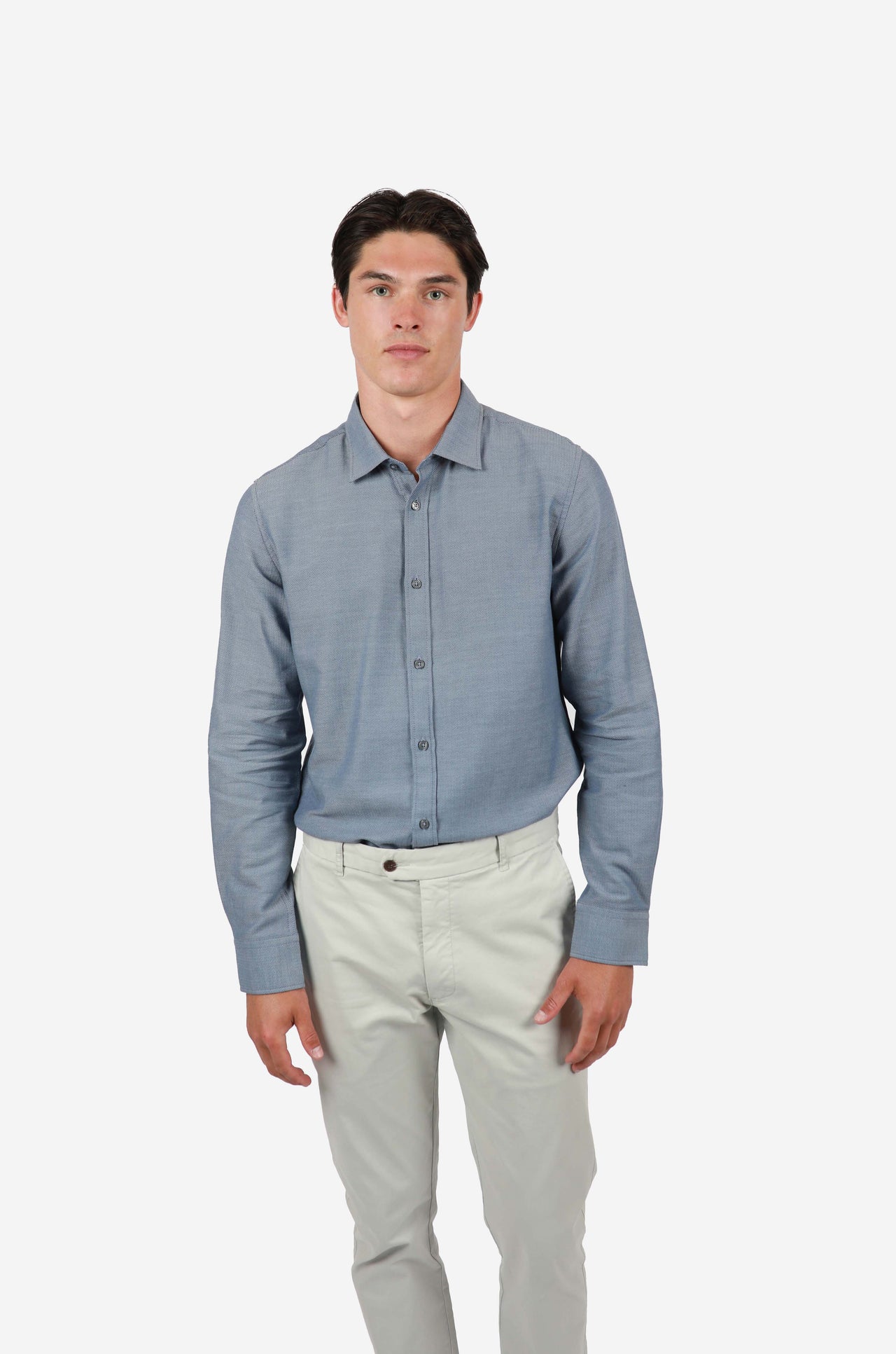 Blue Herringbone Shirt