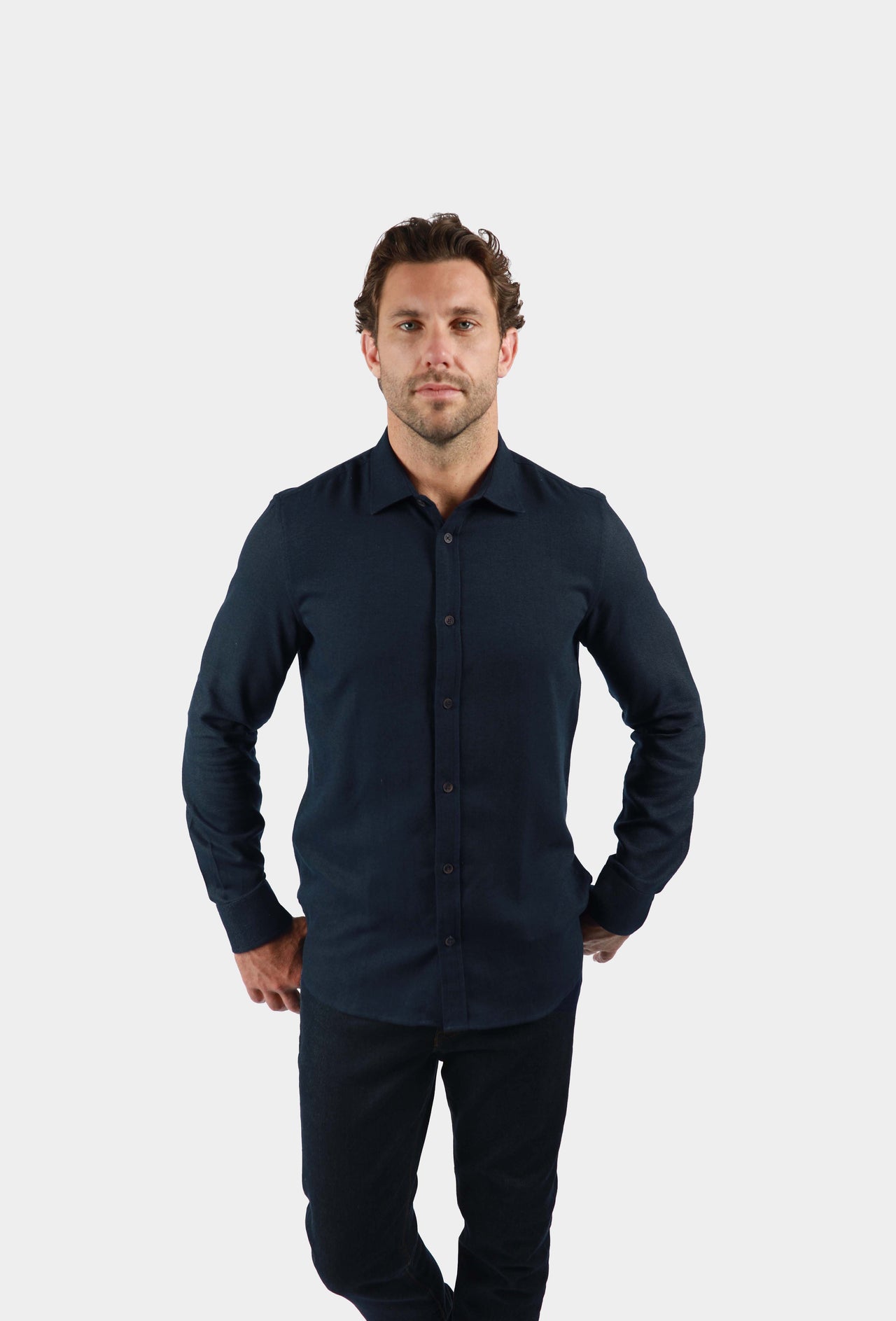 Teal Two Tone Twill Shirt
