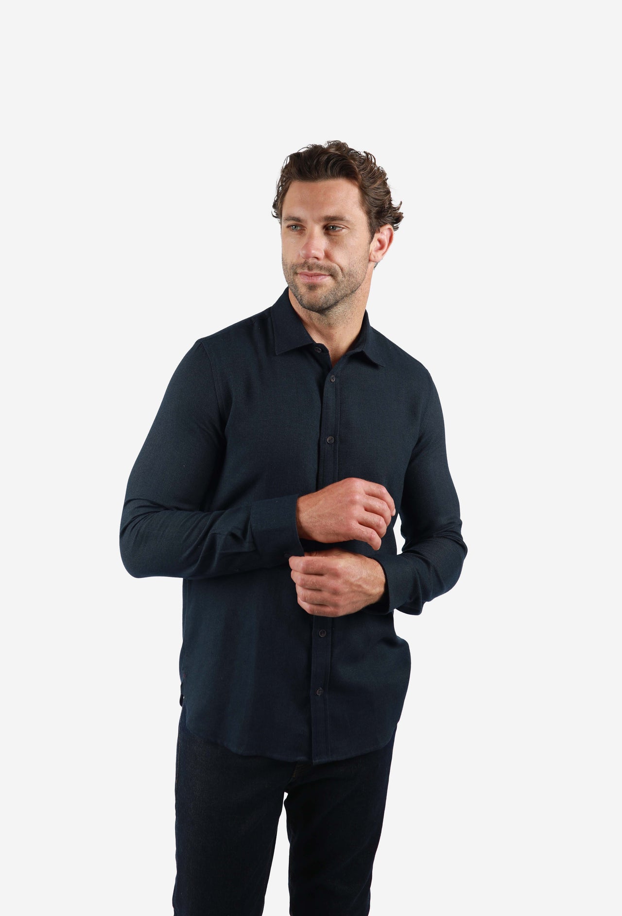 Teal Two Tone Twill Shirt
