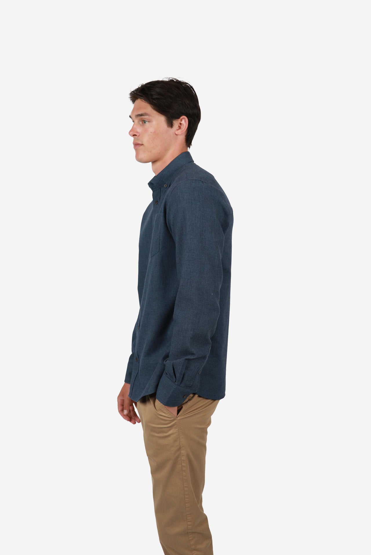 Navy Diamond Marle Button Down Shirt