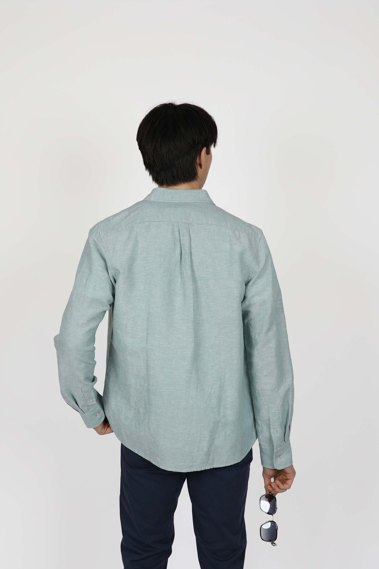 Sea Long Sleeve Linen Blend Shirt