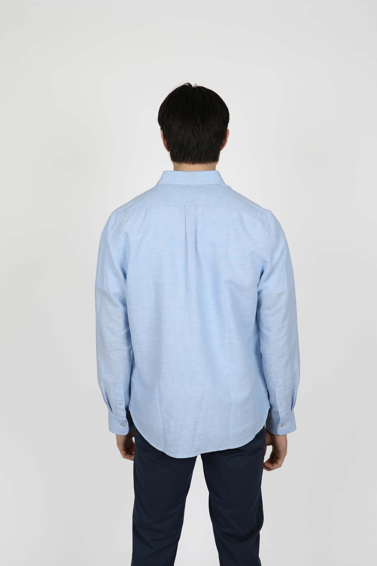 Sky Long Sleeve Linen Blend Shirt