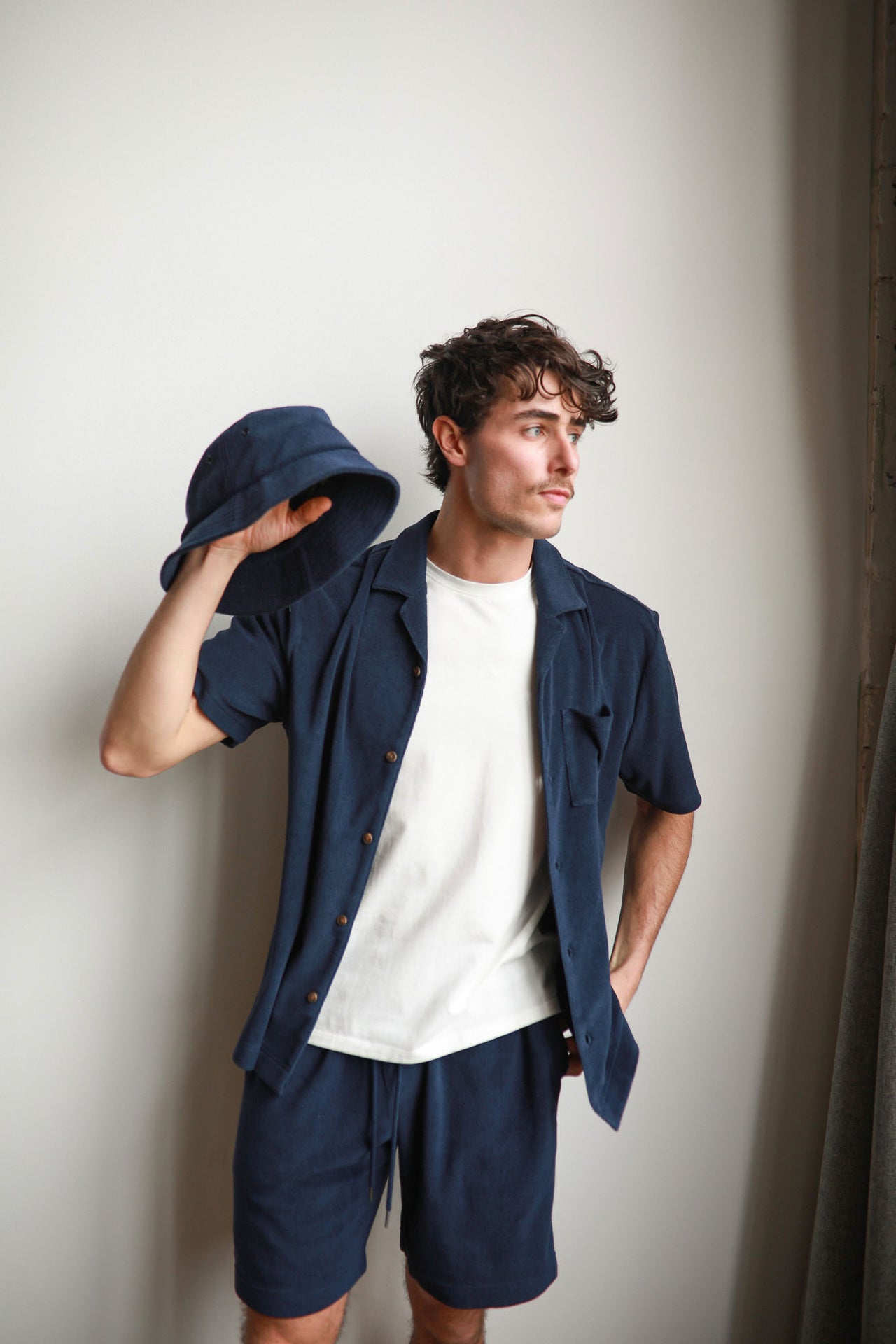 Navy Towelling Shirt