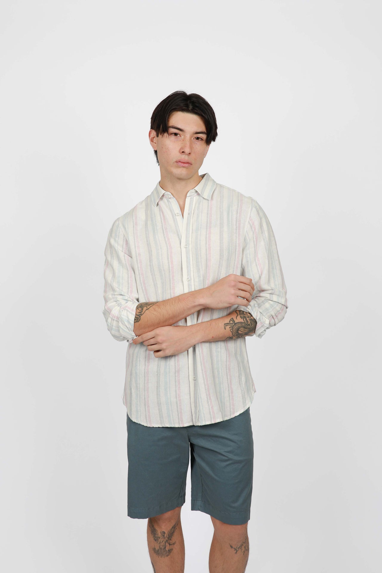 Faded Pink Long Sleeve Faded Stripe Shirt