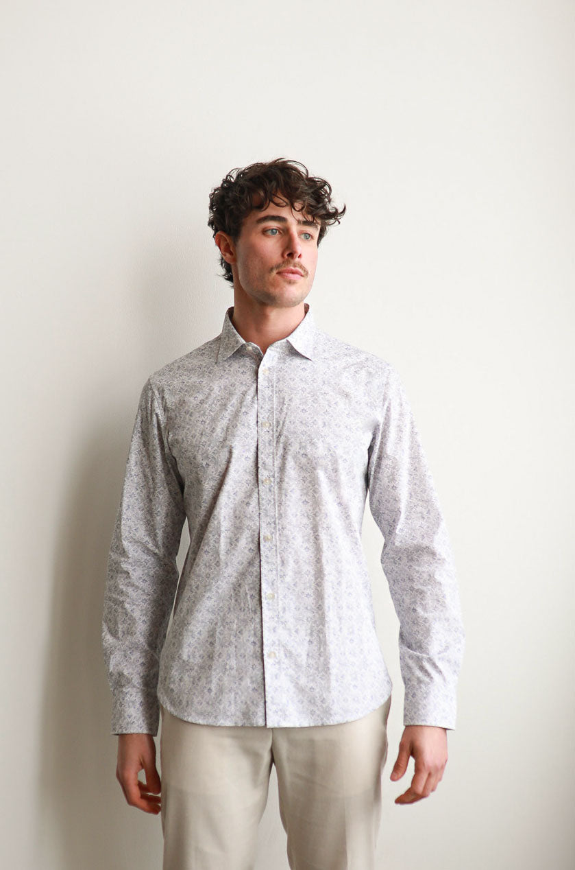 Capri Fern Peached Poplin Long Sleeve Shirt