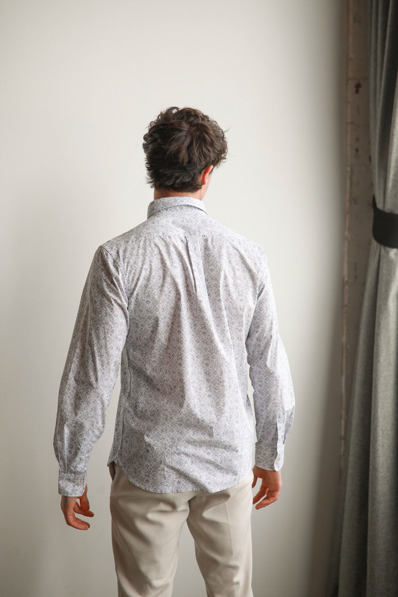 Capri Fern Peached Poplin Long Sleeve Shirt