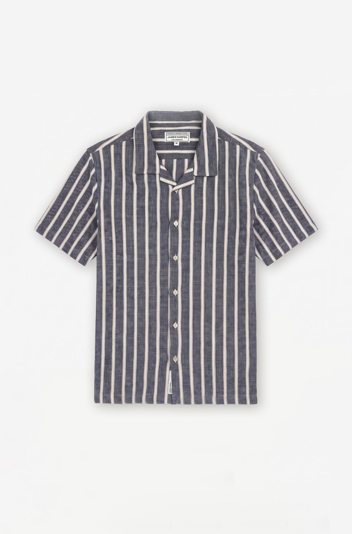 Short sleeve textured stripe shirt navy