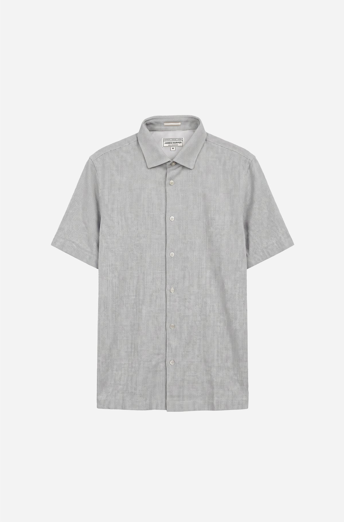 Short sleeve textured shirt navy
