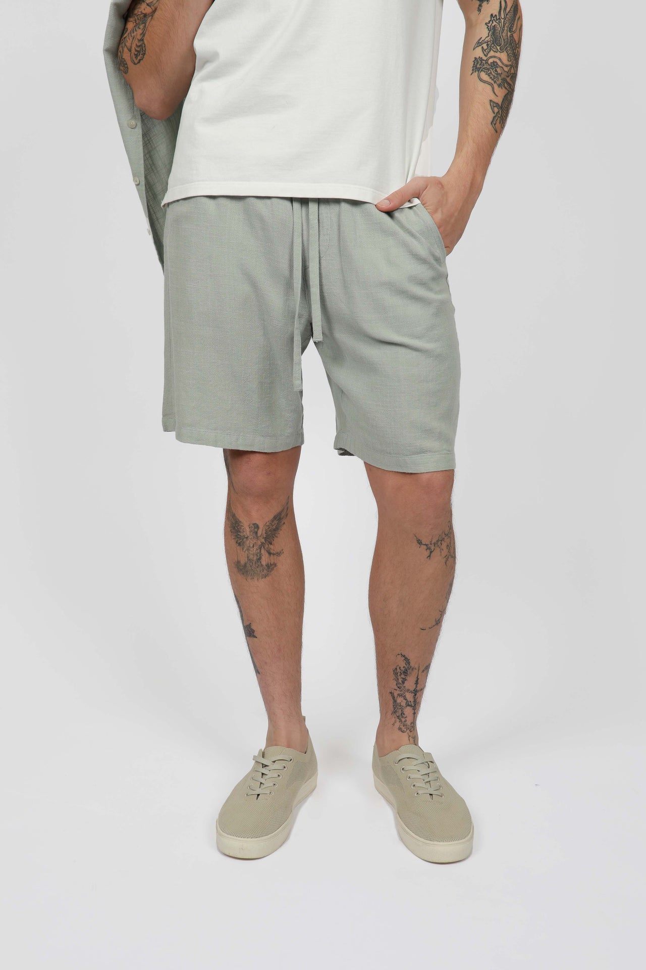 Foam Linen Relaxed Waist Short