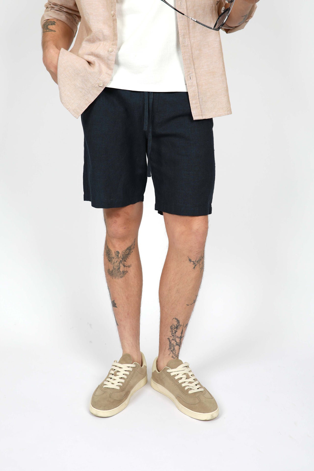 Midnight Linen Relaxed Waist Short