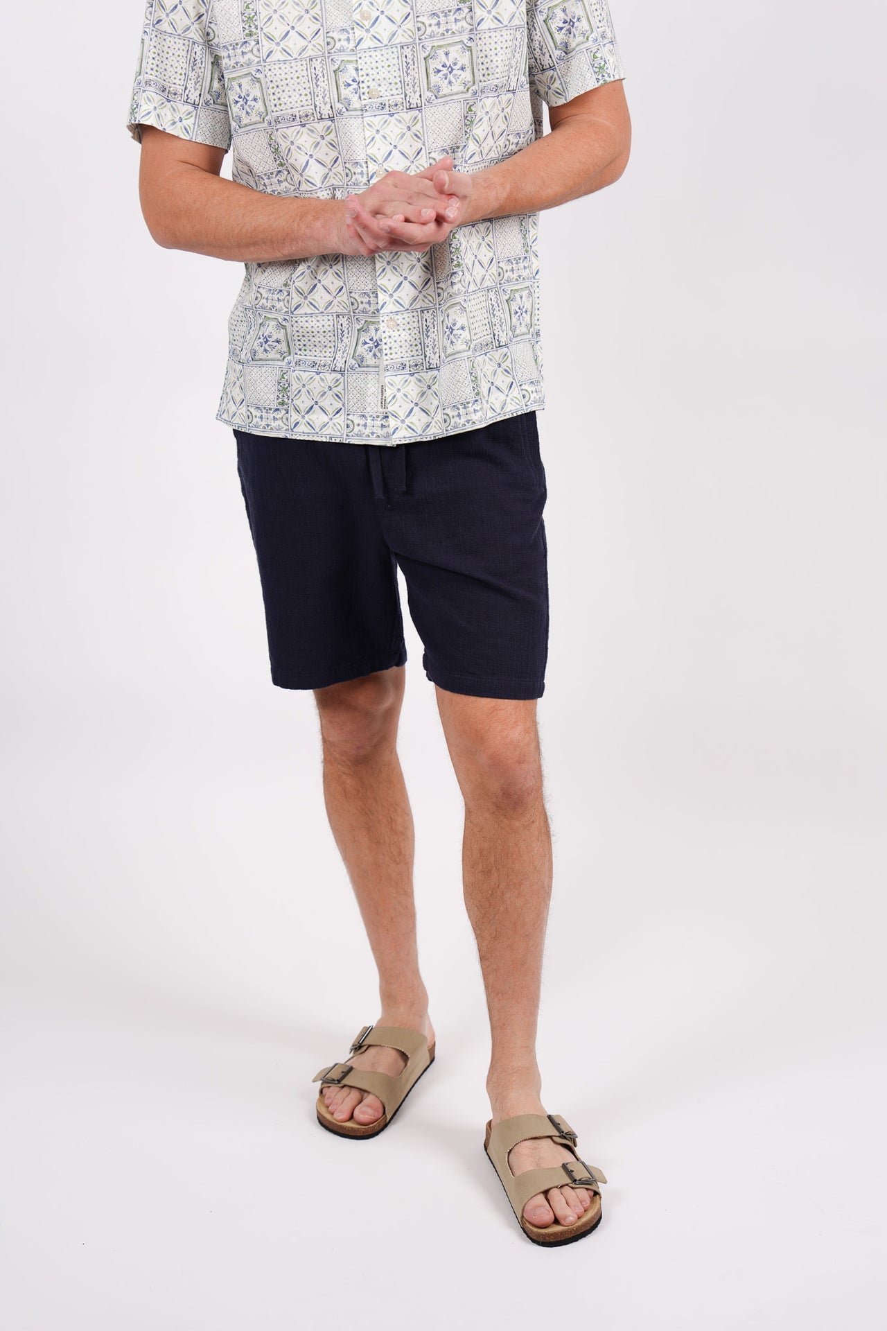 Cotton Elasticated Waist Relaxed Fit Short Navy