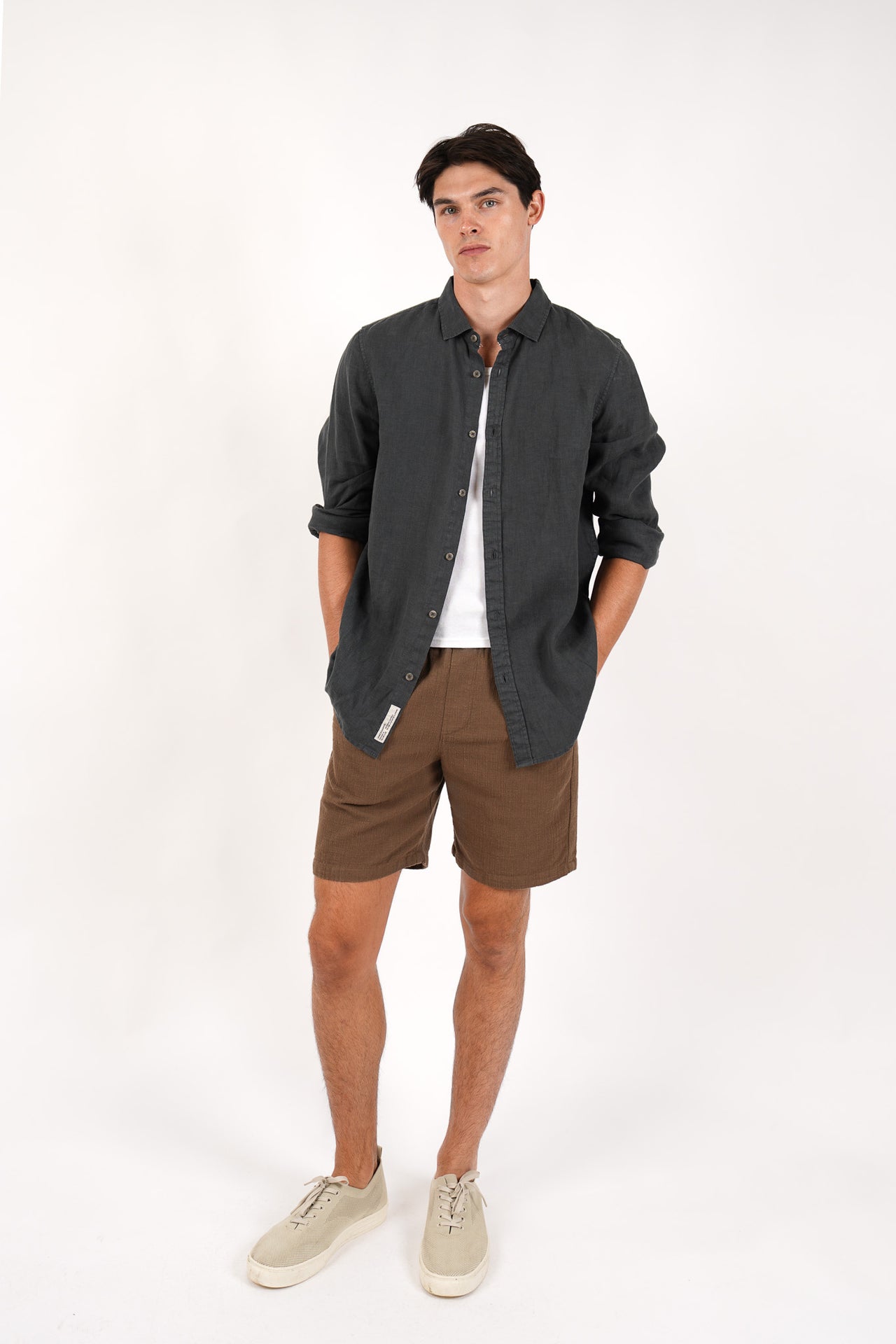 Cotton Elasticated Waist Relaxed Fit Short Olive