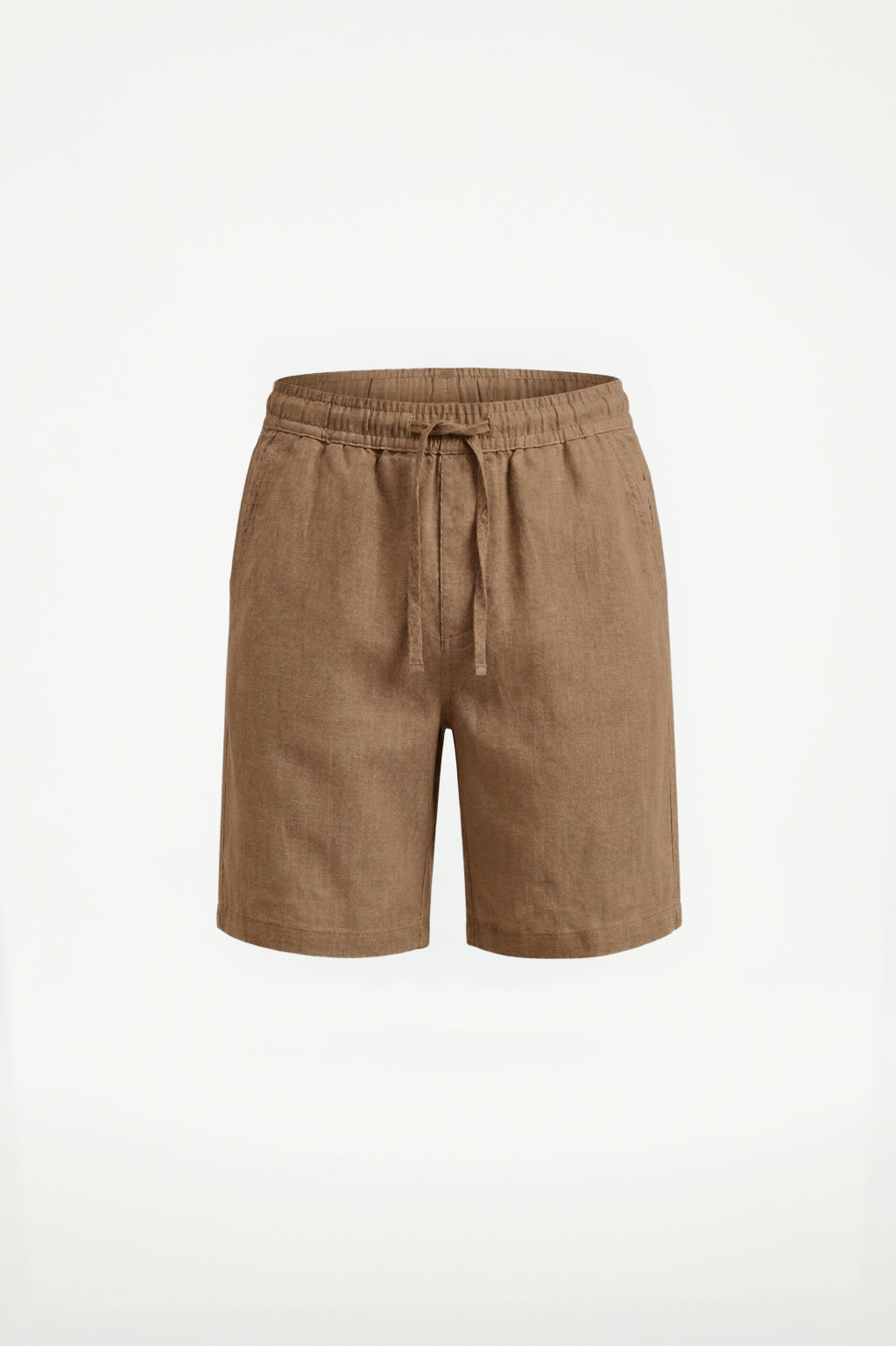 Pure Linen Elasticated Waist Relaxed Fit Garment Dyed Short Cinnamon