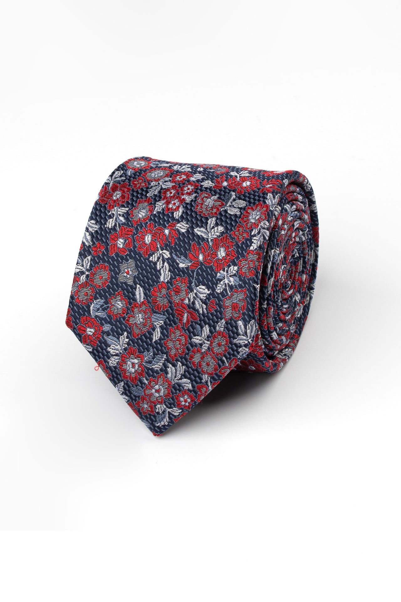 Navy/ Red Floral Tie