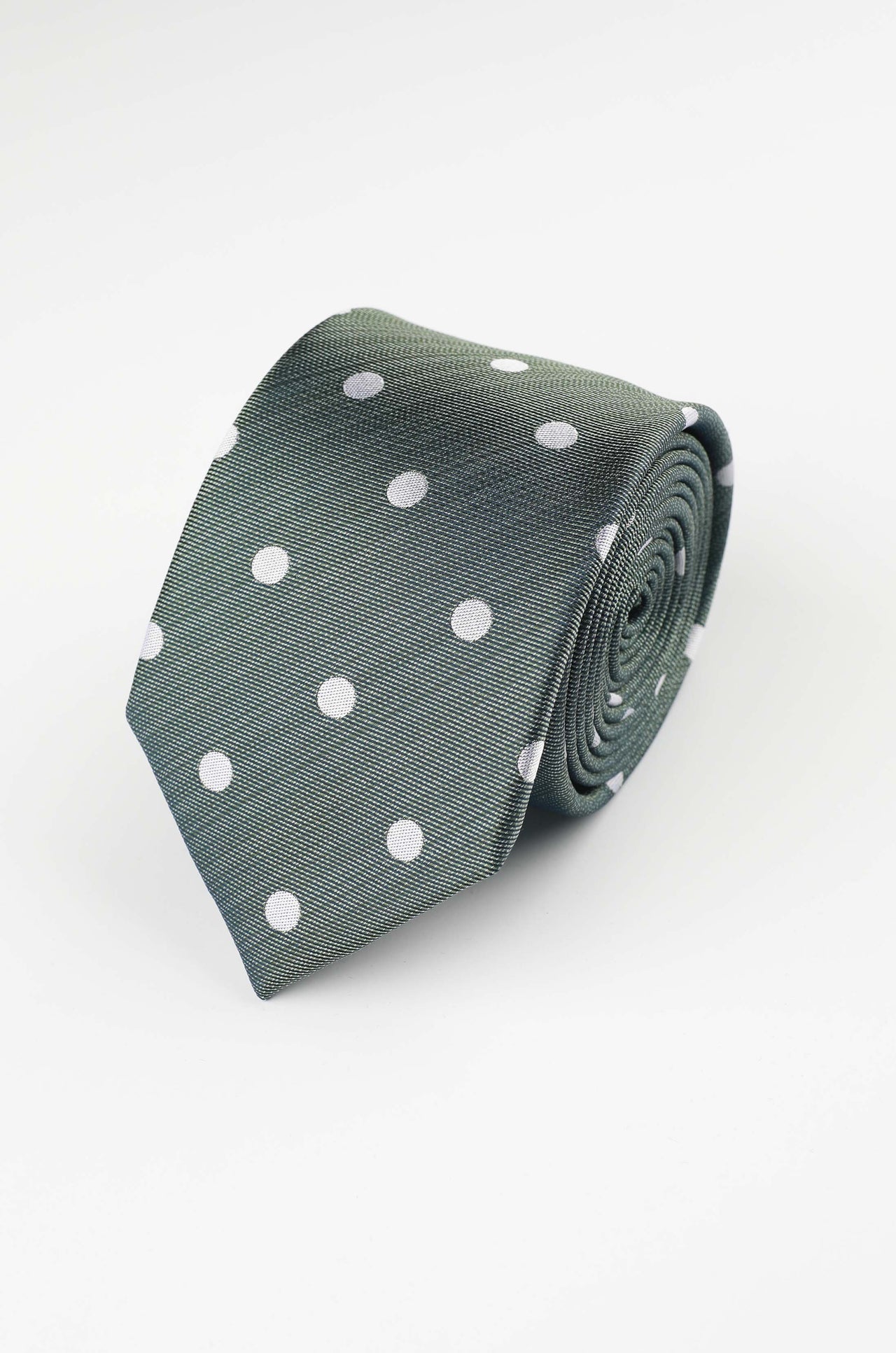 Olive Textured Spot Tie