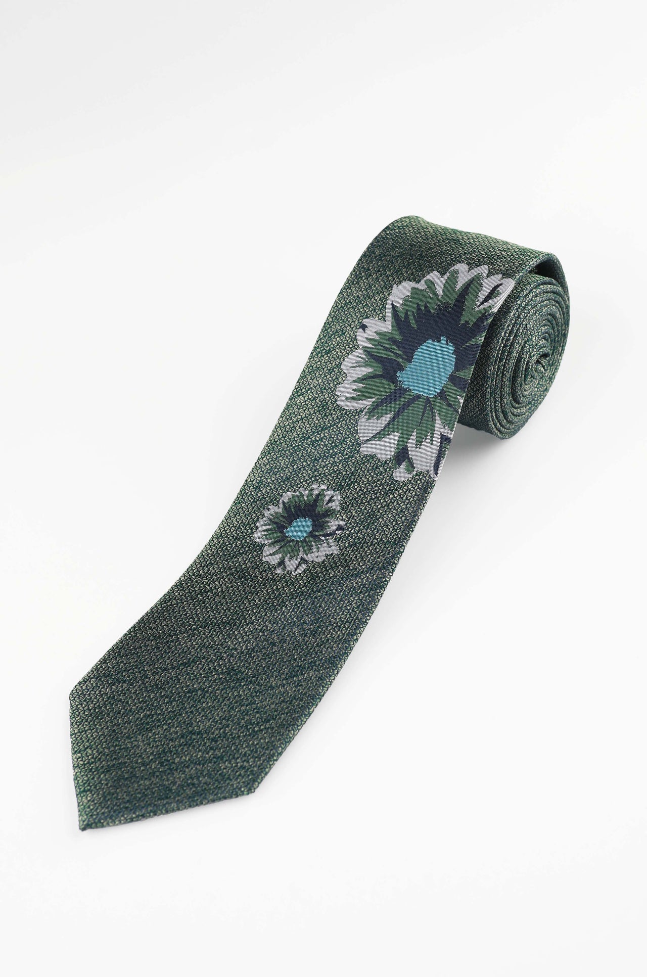 Green Digital Floral Tie