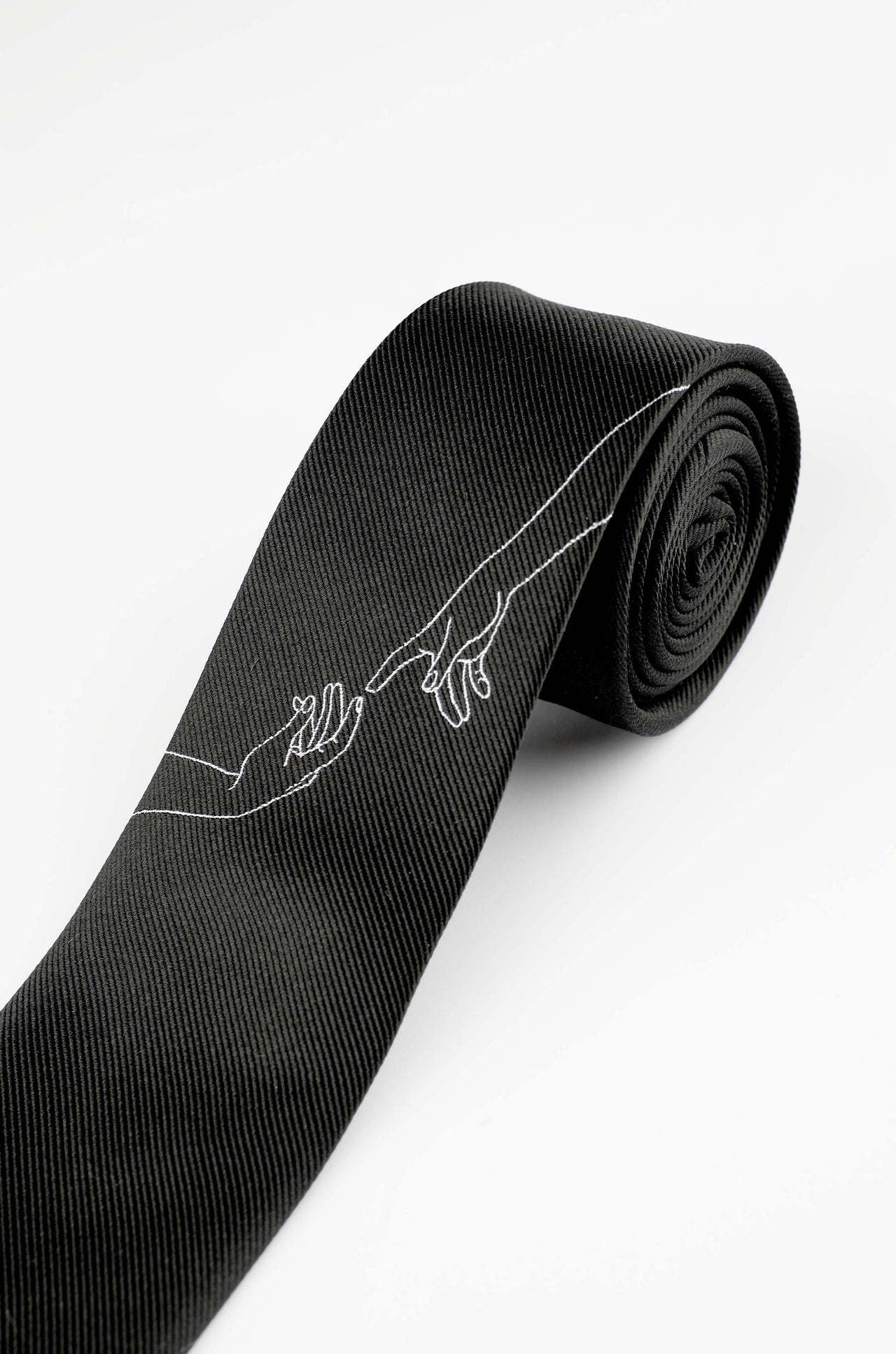 Black Touching Hands Tie