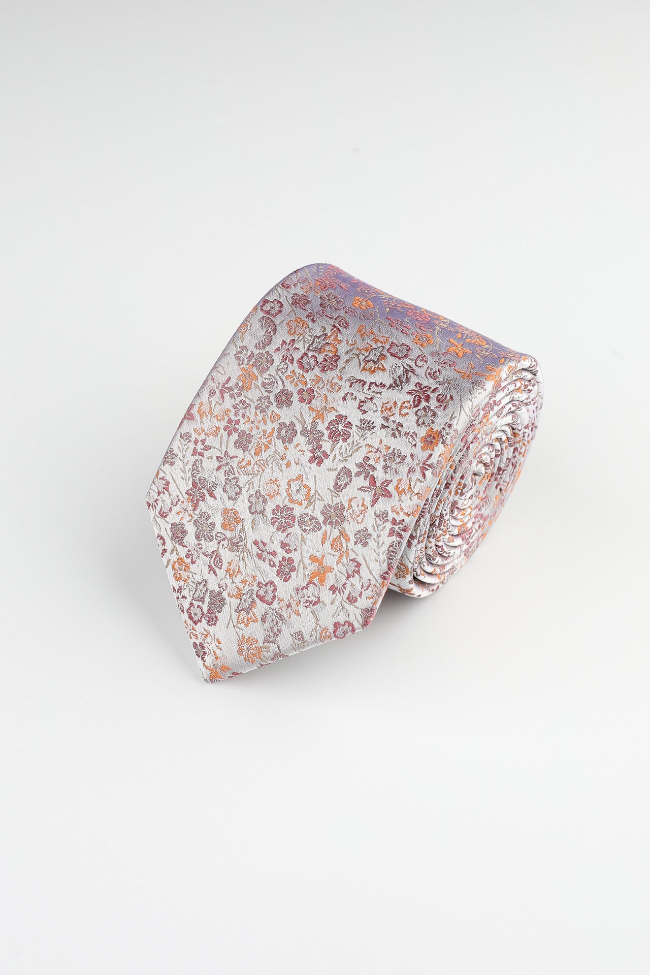 Pink Orange Mini Floral Tie