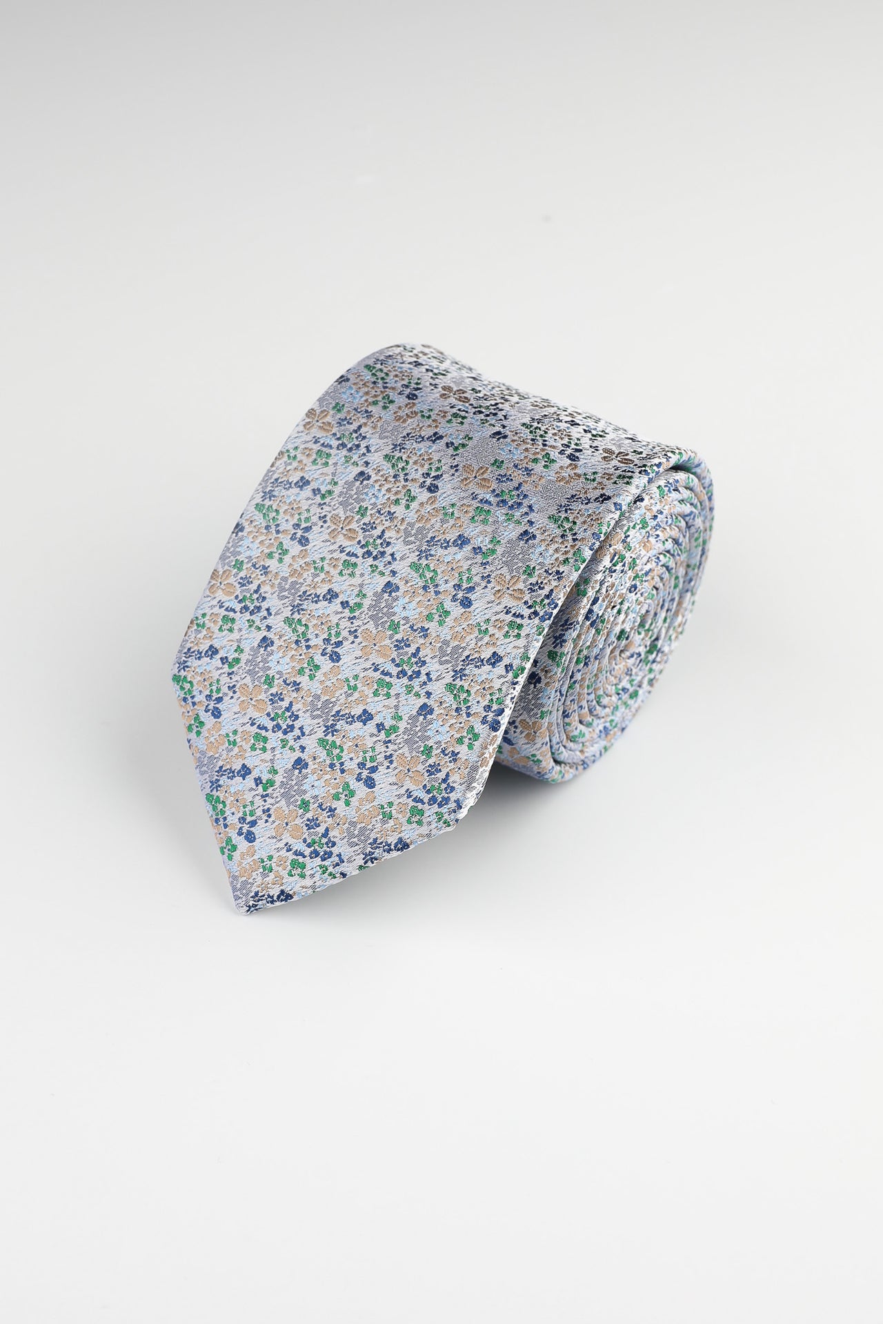 Blue Green Petite Floral Tie